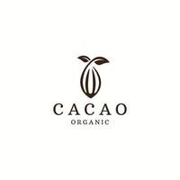 vettore piatto del modello di progettazione dell'icona del logo di cacao