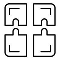 icona della linea di soluzione del puzzle vettore