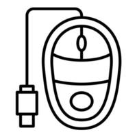 icona della linea del mouse del computer vettore