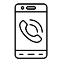 icona della linea di chiamata mobile vettore