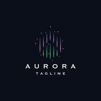 vettore piatto del modello di progettazione dell'icona del logo dell'aurora