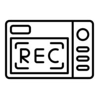 icona della linea di registrazione video vettore