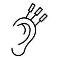 icona della linea di terapia dell'orecchio vettore