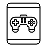 icona della linea di gioco per tablet vettore