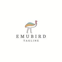 emu bird australia animale logo icona modello di progettazione vettore piatto