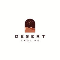 vettore piatto del modello di progettazione dell'icona del logo del deserto