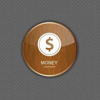icone dell'applicazione di denaro in legno