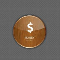 icone dell'applicazione di denaro in legno