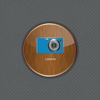 illustrazione vettoriale delle icone delle applicazioni in legno della fotocamera