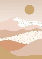 progettazione del paesaggio con colline desertiche. illustrazione astratta di montagna. vettore