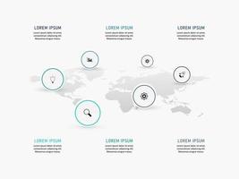 modello di progettazione di etichetta infografica vettoriale con icone e 6 opzioni o passaggi. può essere utilizzato per diagramma di processo, presentazioni, layout del flusso di lavoro, banner, diagramma di flusso, grafico informativo.