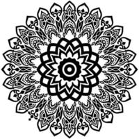 mandala nero per il design. disegno del modello circolare mandala per henné, mehndi, tatuaggio, decorazione. ornamento decorativo in stile etnico orientale. pagina del libro da colorare vettore