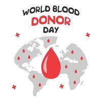 giornata mondiale del donatore di sangue. il concetto di donazione di sangue entro il 14 giugno. illustrazione vettoriale. vettore