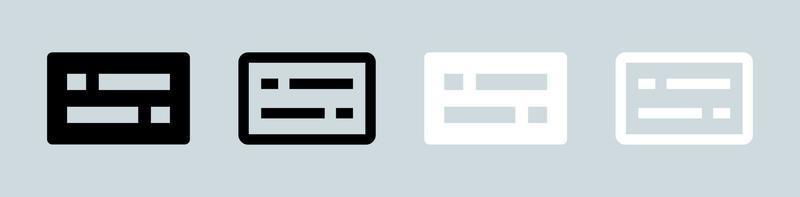 icona del vettore dei sottotitoli nei colori bianco e nero. semplice collezione di icone.