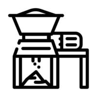 illustrazione vettoriale dell'icona della linea di trituratore dei rifiuti domestici