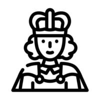illustrazione vettoriale dell'icona della linea delle fiabe della regina