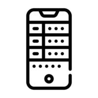 illustrazione vettoriale dell'icona della linea dell'app del telefono di gioco d'azzardo