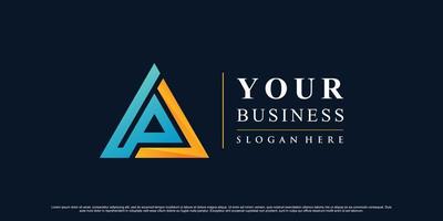 ispirazione per il design del logo dell'icona del triangolo astratto per il business con il vettore premium di concetto creativo