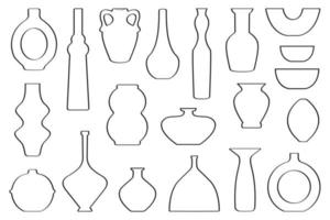 set di ceramiche, forme moderne di vasi, set di ceramiche vettore
