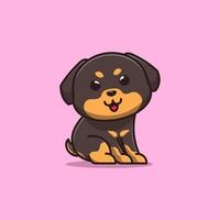 illustrazione dell'icona del fumetto del cucciolo di rottweiler vettore