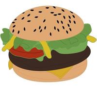 hamburger isolato su sfondo bianco vettore