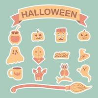 set di caratteri di halloween doodle sticker vector art