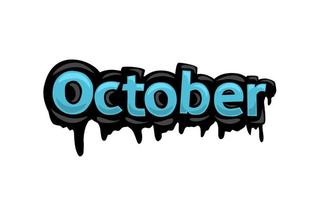disegno vettoriale di scrittura di ottobre su sfondo bianco