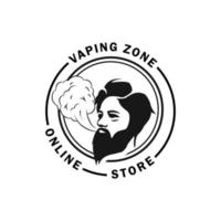 modello di progettazione del logo del negozio di vape vettore