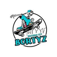 vettore di illustrazione della città di bortyz skateboad