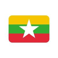 icona di vettore della bandiera del Myanmar isolato su priorità bassa bianca