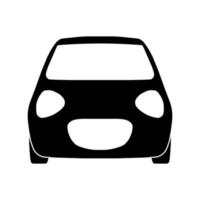 icona di vettore di vista frontale dell'automobile isolata su priorità bassa bianca