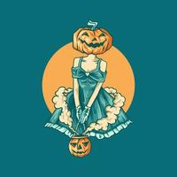 illustrazione del costume della ragazza di halloween vettore