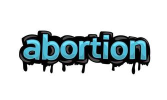 disegno vettoriale di scrittura di aborto su sfondo bianco