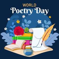 concetto di felice giornata mondiale della poesia vettore