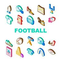 icone degli accessori di football americano impostano il vettore