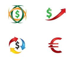 set di logo di denaro e valuta vettore
