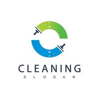 modello di progettazione logo servizio di pulizia vettore