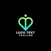 lettera i con amore logo colorato design vettore