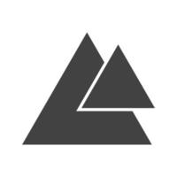 icona nera del glifo di due triangoli vettore