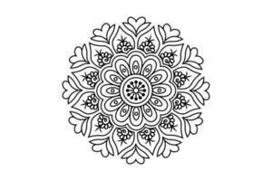 mandala disegno a mano, disegno mandala contorno, vettore libero