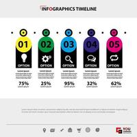 cronologia orizzontale di infographics di affari vettore