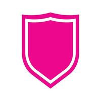 eps10 icona o logo solido scudo vettoriale rosa in stile moderno piatto semplice e alla moda isolato su sfondo bianco