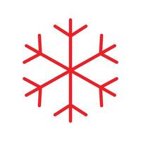 eps10 icona o logo fiocco di neve vettoriale rosso in semplice stile moderno piatto e alla moda isolato su priorità bassa bianca