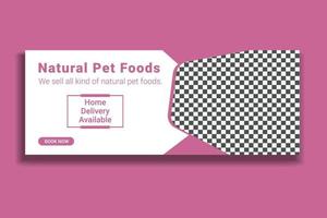 modello di copertina per social media per animali domestici, design di banner web, modello di social media, vettore gratuito