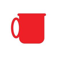 eps10 icona solida della tazza di caffè vettoriale rossa o logo in stile moderno alla moda piatto semplice isolato su priorità bassa bianca