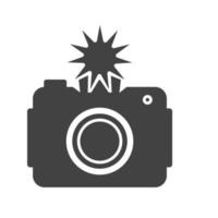 fotocamera fare clic sull'icona nera del glifo vettore