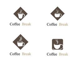 set logo tazza di caffè vettore
