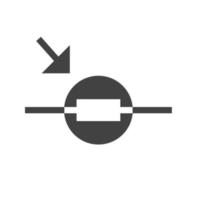 icona nera del glifo del resistore dipendente dalla luce vettore