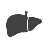 icona nera del glifo del fegato vettore