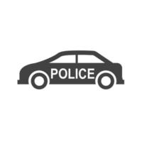 icona nera del glifo della macchina della polizia vettore